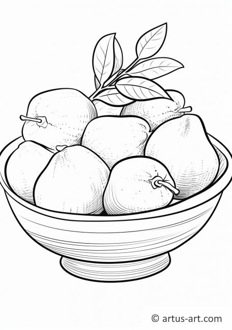 Guava in a Bowl Coloring Page